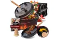 GUSSKÖNIG Grilltopf Dutch Oven Set 12 Liter Deckelheber und Edelstahl Untersetzer