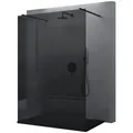 doporro Walk-in-Dusche Duschwand Duschabtrennung schwarz Profil 10mm ESG-Glas Bremen-01VG, Einscheibensicherheitsglas 120 cm x 200 cm