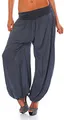 Malito - Damen Haremshose - Pumphose aus Baumwolle - leichte Sommer Stoffhose - Pluderhose zum Tanzen & Chillen - dünne Aladinhose 1482 (Dunkelgrau)