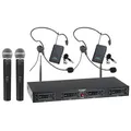 McGrey UHF-2V2H Quad Funkmikrofon Set mit 2x Handmikrofon, 2 Headsets und Taschensender