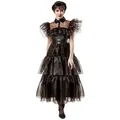Rubie ́s Kostüm Wednesday Kostüm Ballkleid für Damen schwarz schwarz S