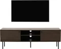 TV-Rack MCW-N78, Lowboard TV-Schrank, skandinavischer Stil Metall Holz Melamin MVG 50x150x40cm dunkelbraun