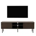 B-Ware TV-Rack MCW-N78, Lowboard skandi Stil Metall Holz 50x150x40cm dunkelbraun