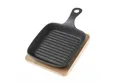 GAUMENKICK Servierpfanne Minipfanne 14cm mit Stiel u. Holzuntersetzer Gusspfanne Servierpfanne, Gusseisen (1-tlg)
