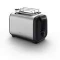 Tefal TT5S1D Subito 2-Scheiben-Toaster mit Brötchenaufsatz Schwarz & Inox