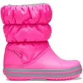 Crocs Unisex Kinder Winter Puff Boot Kids Stiefel, Electric Pink/Light Grey, 24/25 EU