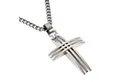 Zeeme Lange Kette Edelstahl mit Kreuz-Anhänger 70cm lang