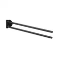 Lenz Handtuchhalter Nero in Schwarz-matt – 2 schwenkbare Arme, 40 cm – Mit Anti-Fingerabdruck Oberfläche – Wandmontage, zum Kleben oder Bohren – 4505351