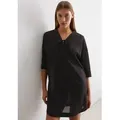 Marc O'Polo Strandkleid leichtes Tunika-Kleid, seitliche Schlitze schwarz S