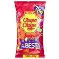 Chupa Chups The Best of Lollipop, Beutel enthält 120 Lollis in 5 Geschmacksrichtungen Cola, Erdbeere, Kirsch, Apfel, geeignet für Geburtstag
