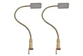 kalb Bettleuchte 4W LED Bettleuchte Leseleuchte Nachttischlampe Leselampe flexibel, 2er Set messing matt, warmweiß