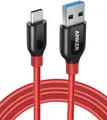 Anker PowerLine+ 180cm USB Kabel auf USB C Kabel 3.0, sehr Beständig für USB Typ C Geräte Inklusive iPhone 16/15, Galaxy Note 10/Note 9/S10+/S10, Huawei, LG V30, Smartphone usw. (Rot)