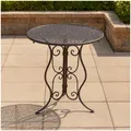 Gartentisch Lani Braun Metalltisch nostalgisch Ø 60 cm Braun HTI-Line