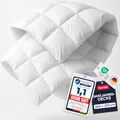 Blumtal Ganzjahresdecke 200x220 cm - Oeko-TEX zertifizierte Bettdecke Ganzjahr - Alljahresdecke 200x220 cm - Steppbettdecke waschbar 95 °C - Füllmegne 300 GSM - mit Eckhalterung