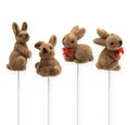 Viana Osterhase Osterhasen Deko-Figuren am Draht, beflockt, vielfältige, 20 Stück