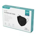 EUROPAPA 20x FFP2 Schwarz Maske Atemschutzmaske 5-Lagen Staubschutzmasken hygienisch einzelverpackt Stelle zertifiziert EN149:2001+A1:2009 Mundschutzmaske EU2016/425