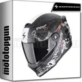 SCORPION INTEGRALHELM FÜR MOTORRAD COVERT FX SKULLZ MATTSCHWARZ GRAU GOLD XS