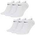 NIKE Sneakersocken Socken 6 Paar Weiß Grau Schwarz Herren Damen Füßling SX2554, Farbe:Weiss, Socken Neu:42-46