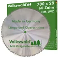 Volkswald® HM-Sägeblatt LWZ 700 x 28 mm Z= 60  KippsägeTischkreissäge Wechselzah