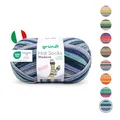 Gründl Wolle Hot Socks Madena 4-fach - Sockenwolle für 1 Paar Socken - Sockengarn - Weich und hautfreundlich - 75% Schurwolle, 25% Polyamid - 1 Knäuel 100 g / 420 m -Nadelstärke 2,5-3 - Blau