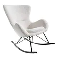 riess-ambiente.de Design Schaukelstuhl Scandinavia Swing weiß Bouclé Sessel Teddystoff
