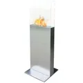 Purline Bioethanol-Kamin, Silber, Metall, Uni, 45x137x50 cm, Kleinmöbel, Kamine & Zubehör, Kaminöfen