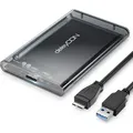 deleyCON SSD Festplattengehäuse USB 3.0 für 2,5“ Zoll SATA 3 SSD / HDD / 7mm / 9,5mm SATA III Festplatten Externes Gehäuse UASP [Transparent G...