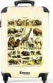 NoBoringSuitcases.com® Koffer Handgepäck Trolley Rollkoffer Kleine Reisekoffer mit 4 Rollen - Tiere - Illustration - Vintage - Natur - Millot - Cabin Size < 55x40x23 cm & 55x40x20 cm - Fotokoffer - Kabinenkoffer - BoardgepäckHandgepäck Koffer 55x35x20 cm, 36L,
