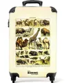 NoBoringSuitcases.com© Hartschalen-Trolley Tiere - Illustration - Vintage - Natur - Millot 55x35x20cm, 4 Rollen, Reisetasche mit Rollen, Koffer Handgepäck Flugzeug
