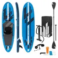 ECD Germany Aufblasbares Stand Up Paddle Board Kajak Sitz | 320 x 82 x 15 cm | Blau | PVC | bis 120kg | inkl. Pumpe Tragetasche Zubehör | SUP Board Paddling Board Paddelboard Surfboard Sitzfunktion