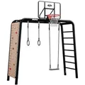 BERG PlayBase Medium TL Black »Ultimate-Set« inkl. Turnringe, Schaukelsitz, Kletterwand und Basketballkorb