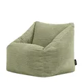 Icon Natalia Sitzsack Kinder, Salbeigrün, Flauschiger Cord Stoff, Sitzsack Cord mit Füllung, Bequemer Kinder Sessel, Kuschelsessel, Lese Sessel, Schlafzimmer, Kinderzimmer, Spielzimmer