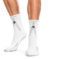 BLACKROX Kompressionsstrümpfe [Vergleichssieger 2026] Gr. S-XL | Für Damen & Herren | Laufstrümpfe | Perfekt für Sport, Radfahren, Joggen & Wandern | ASTROBOOST RUNSTORM V1 | Weiß Gr. S-M