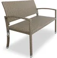 CASARIA® Gartenbank Sitzbank Wetterfest Kunststoff 320kg Belastbarkeit Rückenlehne 122x58cm Garten Balkon Terrasse Bank Ergonomisch Polyrattan Creme