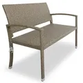 Gartenbank Sitzbank Wetterfest Kunststoff 320kg Belastbarkeit Rückenlehne 122x58cm Garten Balkon Terrasse Bank Ergonomisch Polyrattan Farbwahl Creme - Casaria