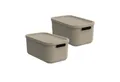 ROTHO Aufbewahrungsbox Albula Light Kiste 12l mit Deckel (Aufbewahrungsboxenset, 2er-Set)