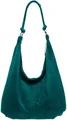 Caspar Schultertasche Damen Vintage Leder Tasche Hobo Bag - CLASSIC LINE - Modell No.617, 100% italienisches Veloursleder, samtig weich, angenehmer Tragekomfort