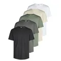 ONLY & SONS T-Shirt Herren Basic Shirt ONSJEFF LONGY 5er Pack Regular Fit (Vorteilspack, 5-tlg) Kurzarm Tee Shirt mit Rundhalsausschnitt aus 100% Baumwolle bunt L (52)