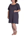 maluuna Damen Übergrößen-Nachthemd mit Punkten aus 100% Baumwolle von XL - 5XL, Farbe:anthrazit, Größe:3XL