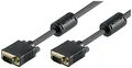 Goobay 93007 VGA auf VGA Kabel 7m / Monitorkabel / Full HD SVGA Bildschirmkabel / VGA Stecker 15 polig vergoldet / 2x Ferritkern Monitor Kabel / Schwarz / 7m