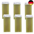 Dermawax 6x Roll on Wax Oliven Wachs Warmwachs à 100 ml Roll-on Wachspatronen,