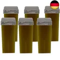 Dermawax 6x Roll on Wax Oliven Wachs Warmwachs à 100 ml Roll-on Wachspatronen,