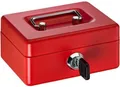 ALCO Geldkassette Geldkassette Mini-Box Stahlblech mit Schloss 125x95x60mm rot
