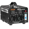 VEVOR Spannungswandler-Transformator, 1500VA, Aufwärts-/Abwärts-Leistungstransformator, Konvertierung von 110 V auf 220 V & von 220 V auf 110 V, mit US-& EU-Steckdosen, Netzkabel, Schutzschalter