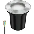 ledscom.de Bodeneinbauleuchte BOLI für außen, IP67, edelstahl, gefrostet, rund, 108mm Ø inkl. LED Lampe 450lm warmweiß