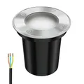 ledscom.de Bodeneinbauleuchte BOLI für außen, IP67, edelstahl, gefrostet, rund, 108mm Ø inkl. LED Lampe 450lm warmweiß