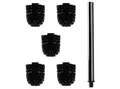 Daloual WC-Reinigungsbürste Ersatzbürstenköpfe Ø 6,5 cm inklusive Edelstahlgriff, Badezimmer, Gäste-WC, (Vorteils-Set, 6-tlg), Auswechselbarer Bürstenkopf, hochwertige Borsten, rostfrei, Edelstahl