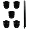 Daloual 5 x Ersatz Bürstenkopf Schwarz Griff 26 cm Toilettenbürste Klobürste
