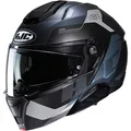 HJC Motorrad Helm M - i91 Carst - Klapphelm schwarz-grau-blau matt