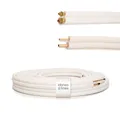 Idoneo Linea Kältemittelleitung 1/4" + 3/8" 1-25m Doppelt vorisoliert Kupferrohr Rolle Kupferrohre Kühlsysteme 9000/12000 Kälterohr Klimaleitung Flexibel (ohne Bördelung, 19m)